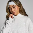 MP Női Basics Oversized Kapucnis Pulóver - Világosszürke - S