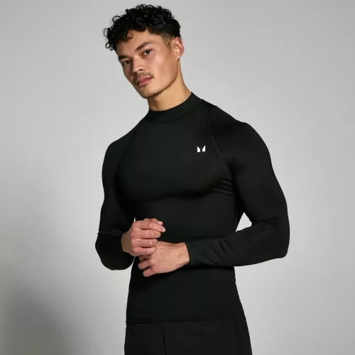 MP Férfi Training High Neck Hosszú Ujjú Aláöltözet - Fekete