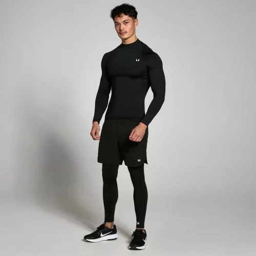 MP Férfi Training High Neck Hosszú Ujjú Aláöltözet - Fekete