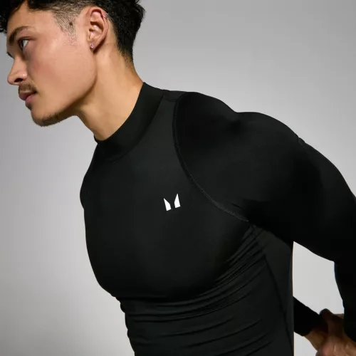MP Férfi Training High Neck Hosszú Ujjú Aláöltözet - Fekete
