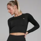 MP Női Shape Seamless Hosszú Ujjú Crop Top - Fekete