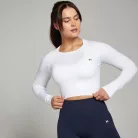 MP Női Shape Seamless Hosszú Ujjú Crop Top - Fehér - XL