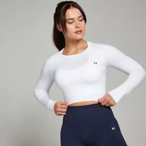 MP Női Shape Seamless Hosszú Ujjú Crop Top - Fehér - XL