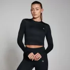 MP Női Training Body Fit Hosszú Ujjú Crop Póló - Fekete