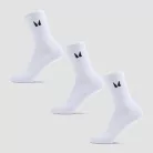 MP Unisex Crew Socks Zokni (3 Pár) - Fehér