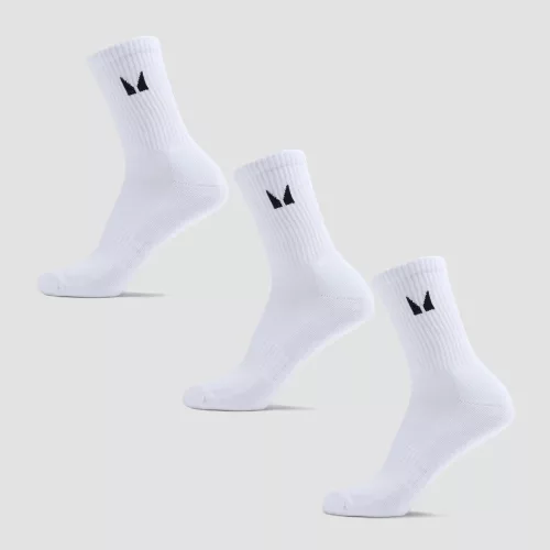 MP Unisex Crew Socks Zokni (3 Pár) - Fehér
