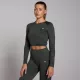 MP Női Shape Seamless Hosszú Ujjú Crop Top - Sötétszürke - XL