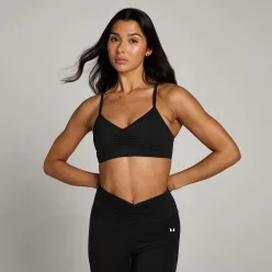 MP Női Tempo Ruched Front Sportmelltartó - Fekete