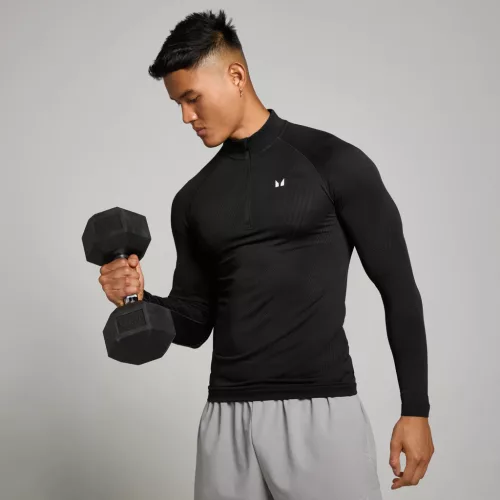 MP Férfi Tempo Pillar Graphic Seamless 1/4 Zip  - Fekete - XL