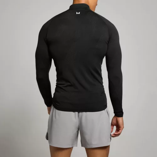 MP Férfi Tempo Pillar Graphic Seamless 1/4 Zip  - Fekete - XL