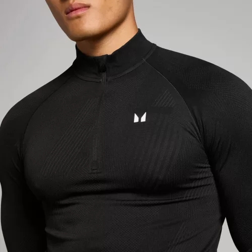 MP Férfi Tempo Pillar Graphic Seamless 1/4 Zip  - Fekete - XL