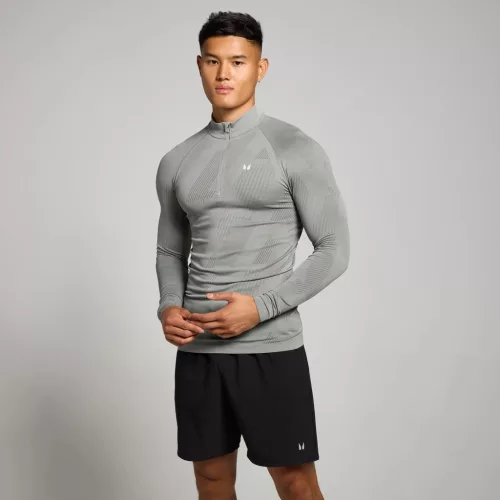 MP Férfi Tempo Pillar Graphic Seamless 1/4 Zip  - Szürke