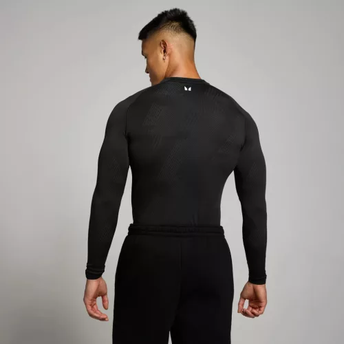 MP Férfi Tempo Pillar Graphic Seamless Hosszú Ujjú Felső  - Fekete